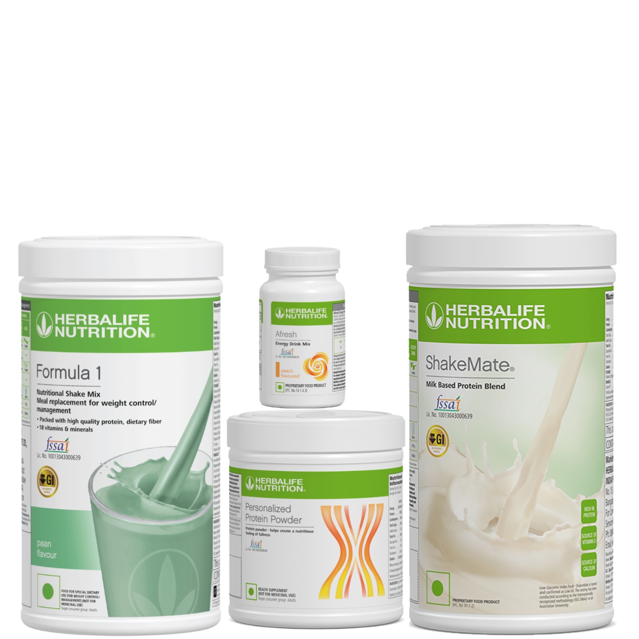 Paan Peach Herbalife Paan Shake + Afresh Peach + Protein Powder 200g + Shakemate –Wellness Pack - Image 1